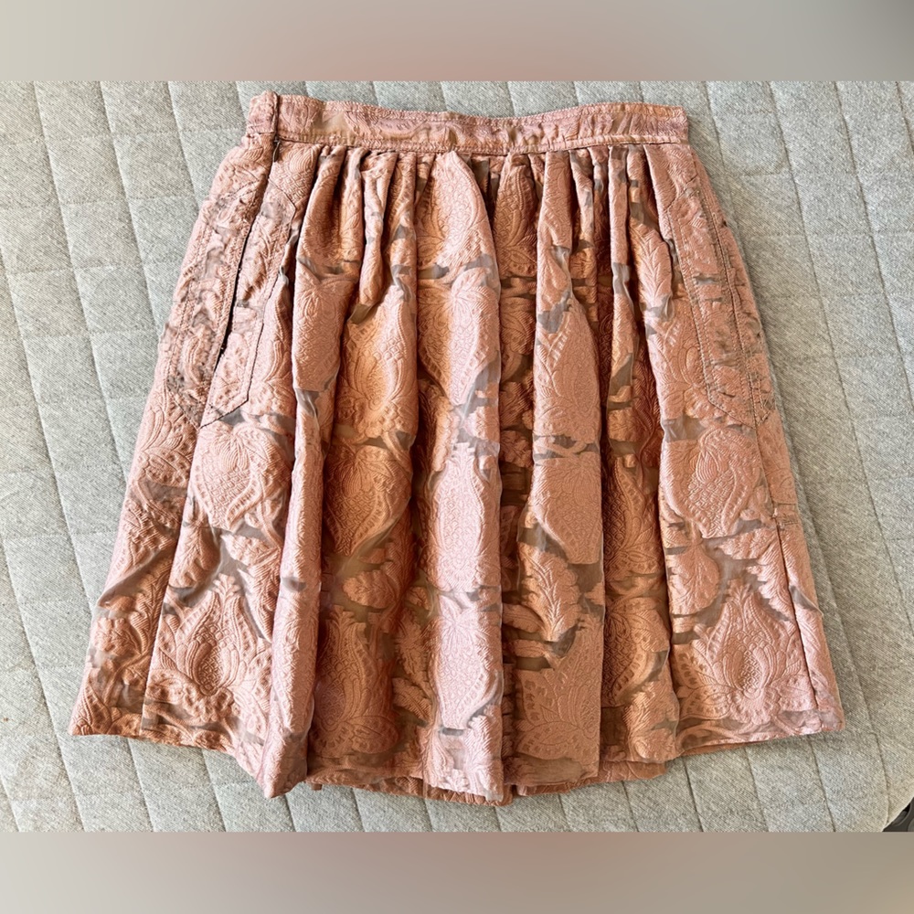 JILL STUART Sz 2 Blush Midi A-Line Skirt Orig $398